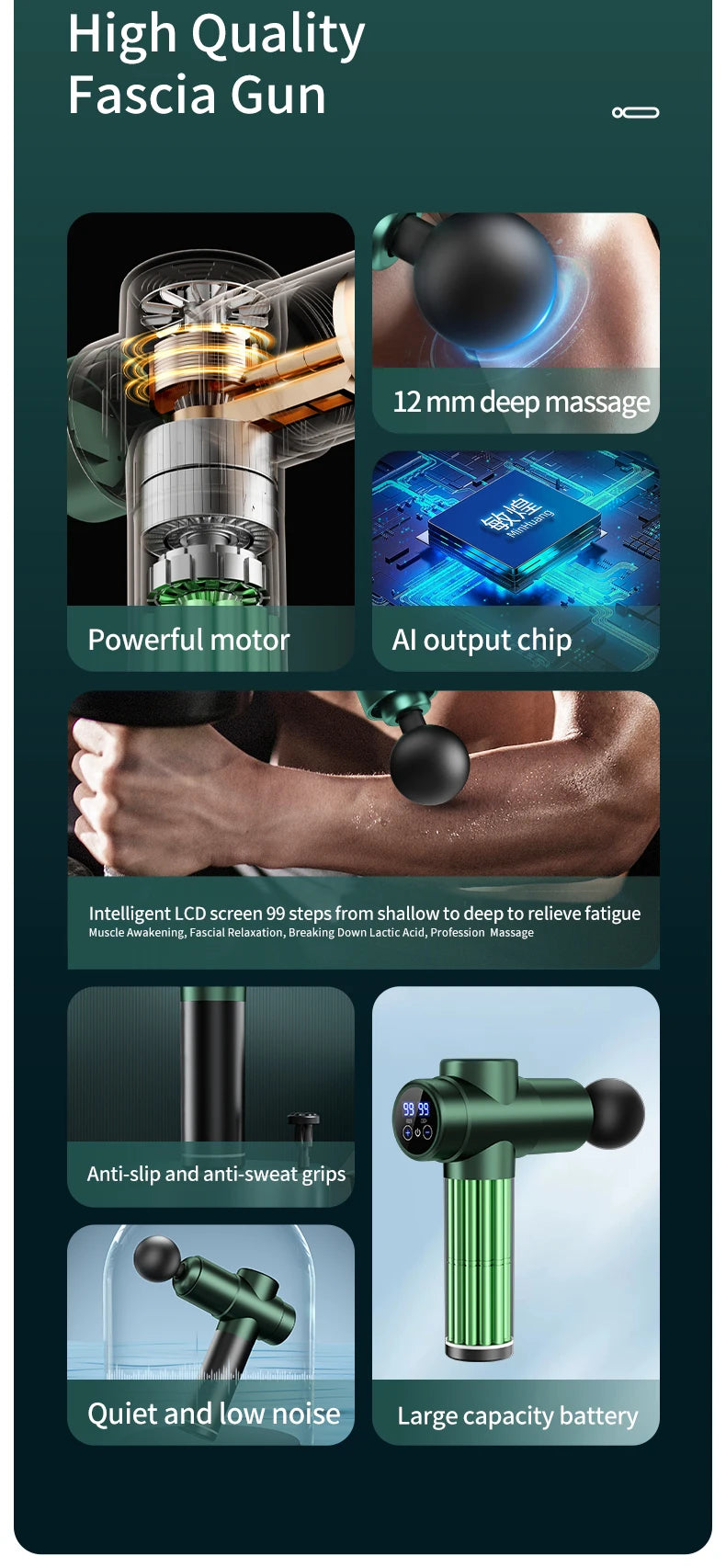 Massage Gun Muscle Relax Deep Tissue Massager Neck Massager Dynamic Vibrator Back Portable Handheld Display Fascia Gun Massage