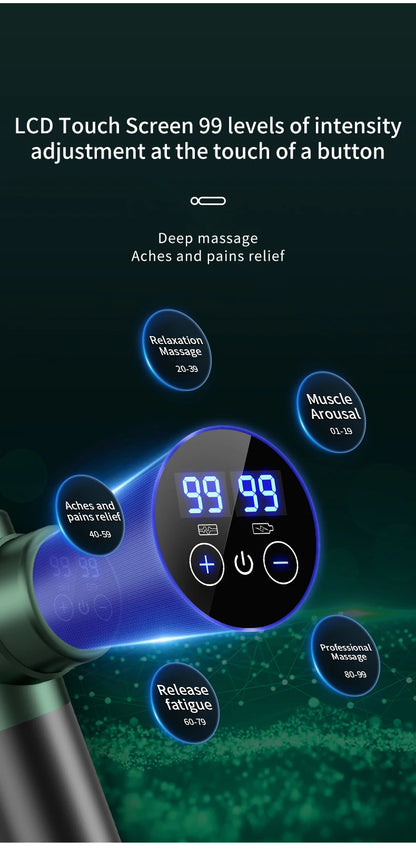 Massage Gun Muscle Relax Deep Tissue Massager Neck Massager Dynamic Vibrator Back Portable Handheld Display Fascia Gun Massage